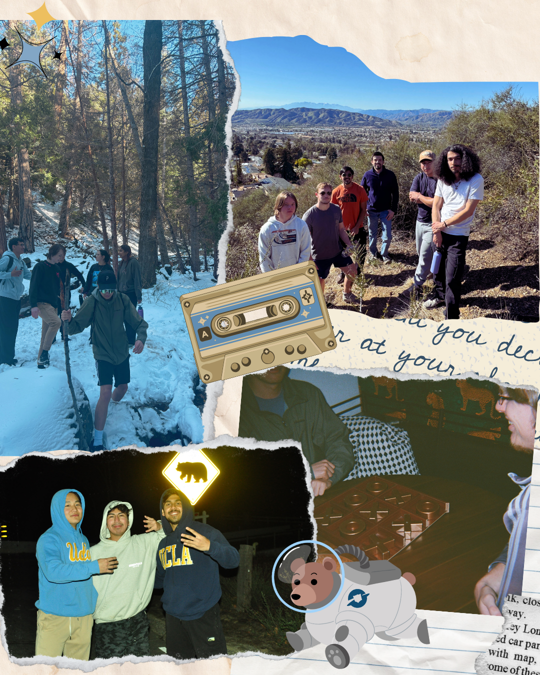 Photo collage of adventures with friends